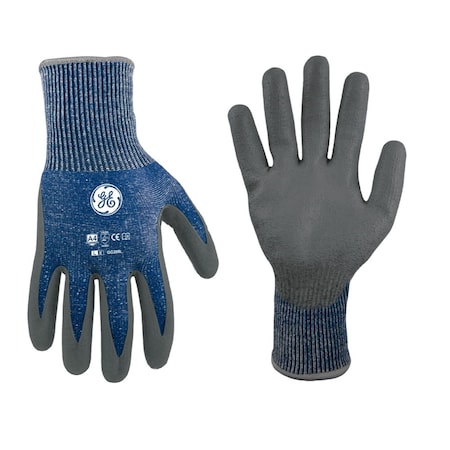 Ge Coated Gloves, Cut Level A4 , Polyurethane 1 PR GG208LC